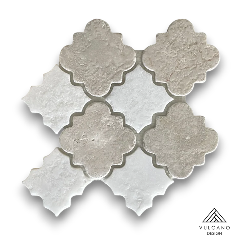 Notre Dame Botticino & Marmo Bianco - Close Up