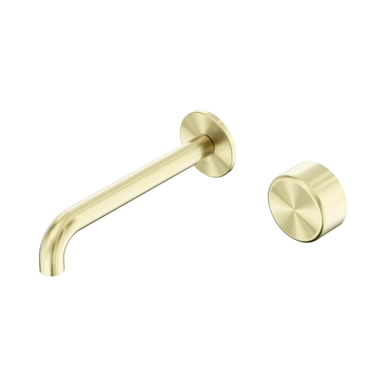 Serenity Progressive Wall Basin Mixer 185mm Spout - Brushed Gold