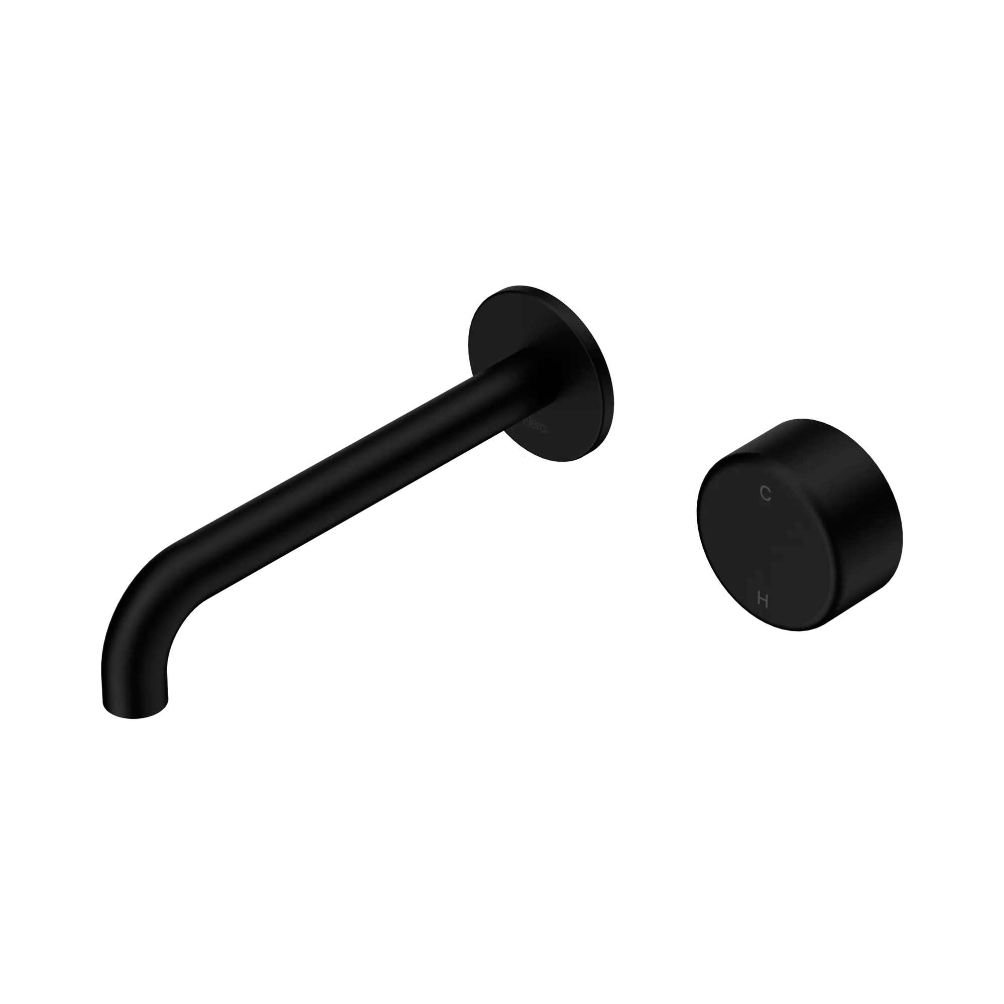 Serenity Progressive Wall Basin Mixer 185mm Spout - Matte Black