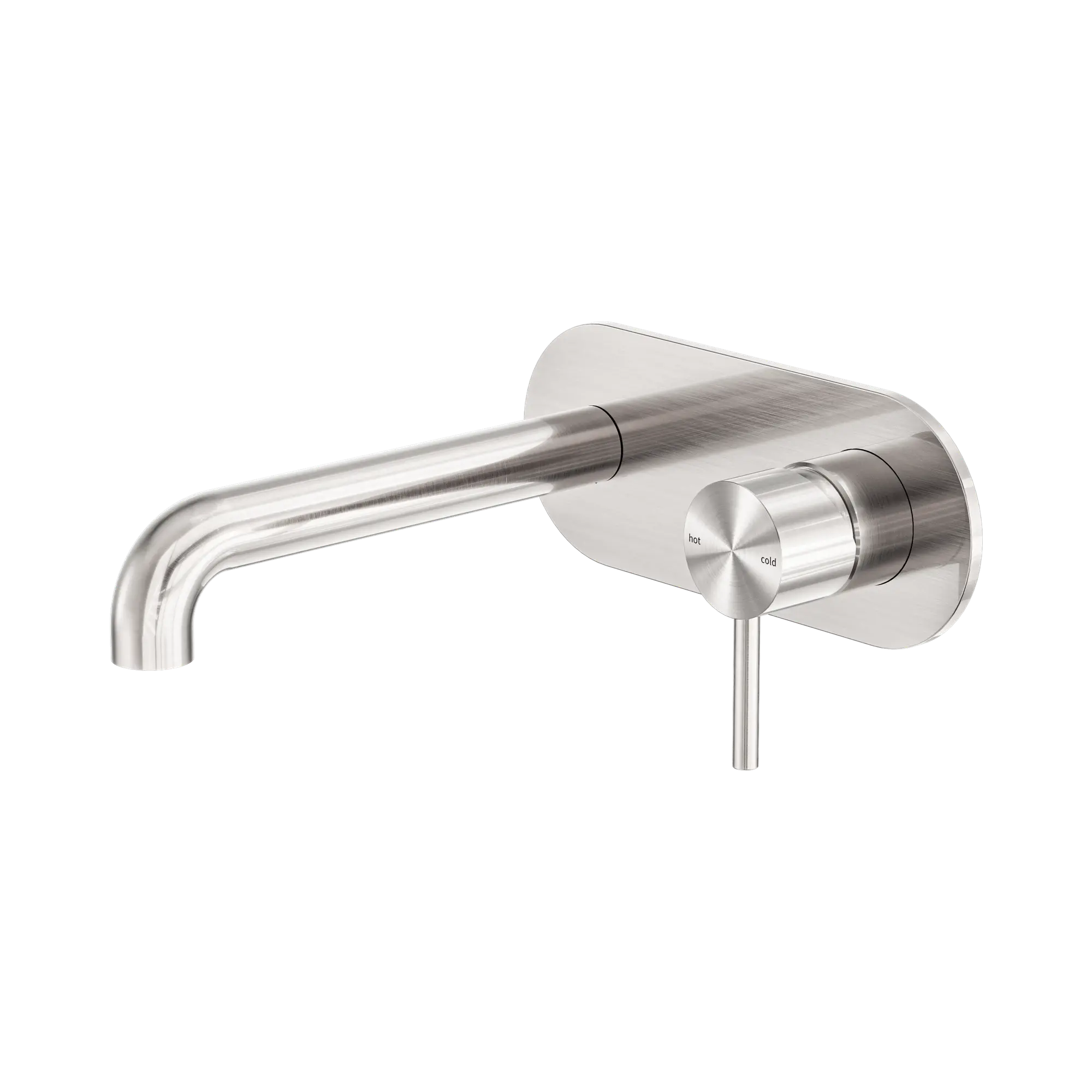 Zen SS316L Wall Basin/Bath Mixer 185mm Spout - Brushed Nickel