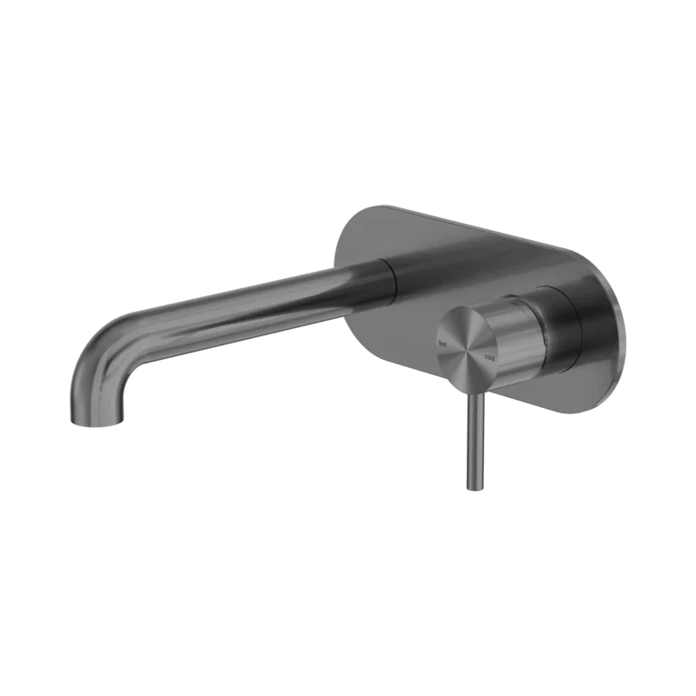 Zen SS316L Wall Basin/Bath Mixer 185mm Spout - Graphite