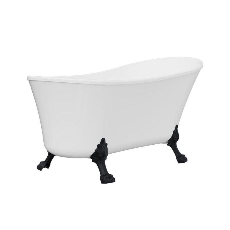 Clawfoot Freestanding Acrylic Bath, 1500mm, Matte Black Feet