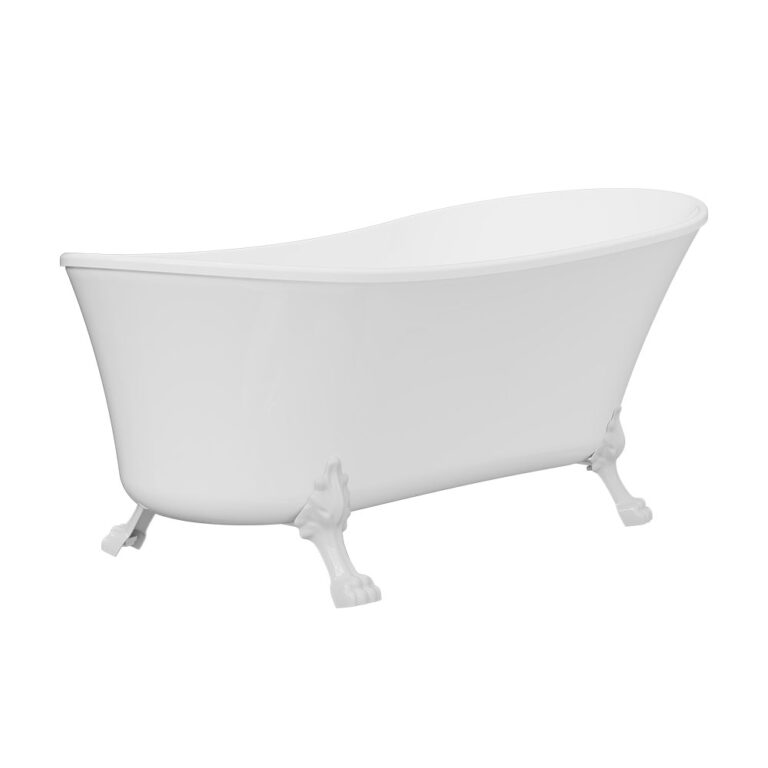 Clawfoot Freestanding Acrylic Bath, 1700mm, White Feet