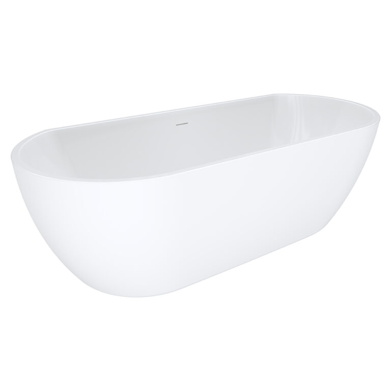 Dalia Back-to-Wall Acrylic Bath with Overflow, 1700mm