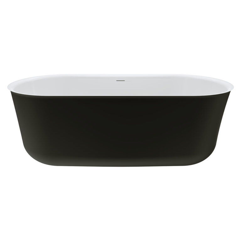 Windsor Freestanding Acrylic Bath with Overflow, 1700mm, Matte Black