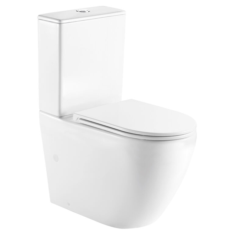 Koko Gloss Tornado Slim Cistern Back-to-Wall Toilet Suite, with Slim Seat
