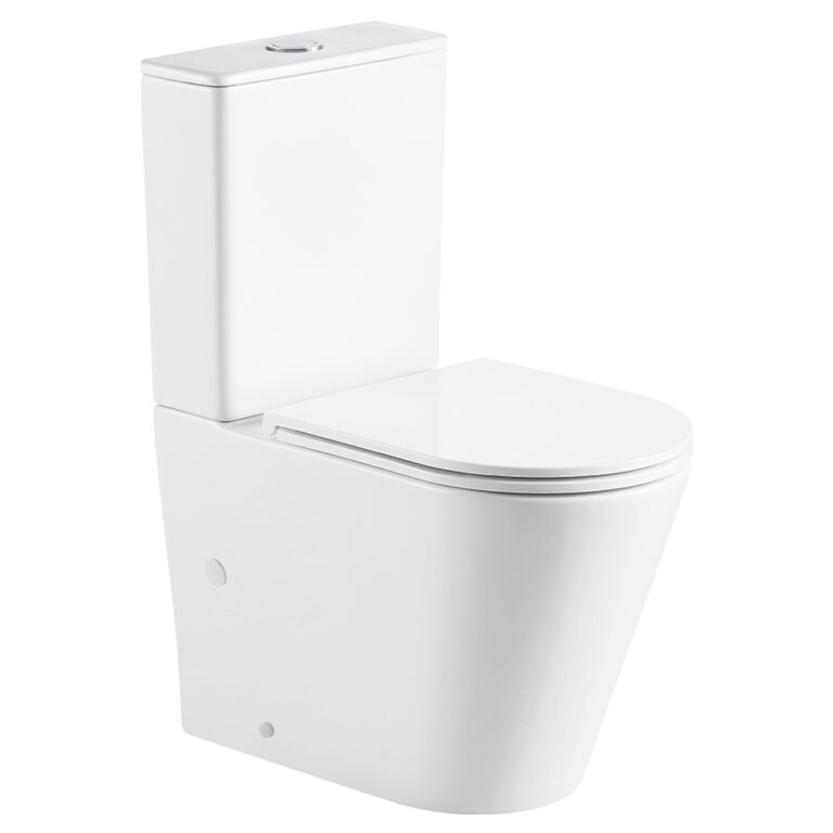 Isabella Slim Cistern Back-to-Wall Toilet Suite, Gloss White with Slim Seat