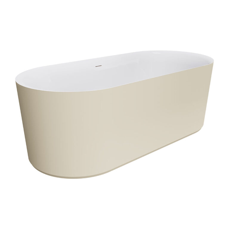 Empire Slim Freestanding Solid Surface Bath, 1700mm, Matte Khaki